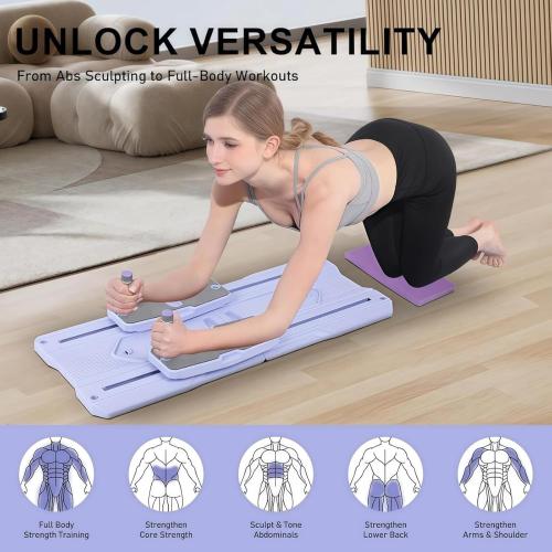 Pilates Reformer Board Set - 2025 Foldable 8-in-1 Pilates Machine for Full Body Workouts, Ab Core Trainer with Resistance Bands, Portable Home Pilates Equipment for Women & Men