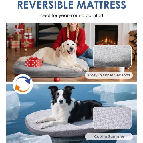 Orthopedic Dog Bed for Large Dogs, Pet Sofa Bed with Egg Crate Foam, 4-Sided Bolster, Removable Washable Cover & Anti-Slip Bottom, X-Large Gray