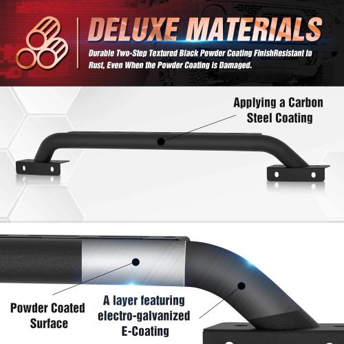 Bull Bar Grille Brush Guard with Light Bracket Compatible with 2021 2022 2023 2024 2025 2026 Ford Bronco (fit Modular Steel Front Bumper ONLY), Off Road Front Bumper Rack Rock Push Bar, Black