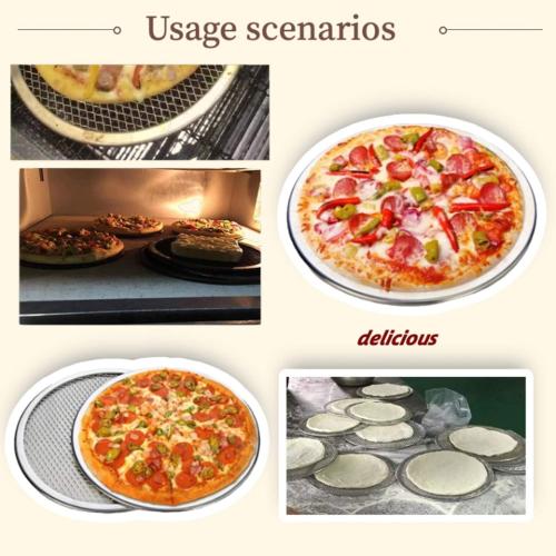 6 Packs Aluminum Alloy Pizza Pan with Holes, 8 Inch Commercial Grade Pizza/Baking Screen for Oven Round Pizza Crisper Tray Pizza Baking Tray for Home Restaurant, Seamless (8-Inch, Pack of 6)