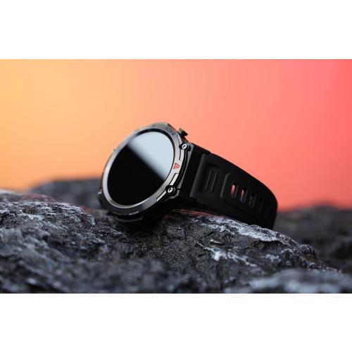 EIGIIS Military Smart Watch for Men Tactical Rugged with Bluetooth Call Flashlight 1.45'' Big Screen Fitness Tracker Heart Rate Sleep Monitor Waterproof Sports Smartwatch iPhone Android Black