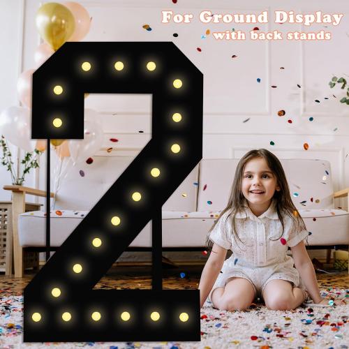 4FT Marquee Light Up Numbers, Black Giant Marquee Number Big Mosaic Number for 35th Birthday Party Decorations Backdrop 35 Anniversary Decor, Pre-Cut Frame Large Number 35****