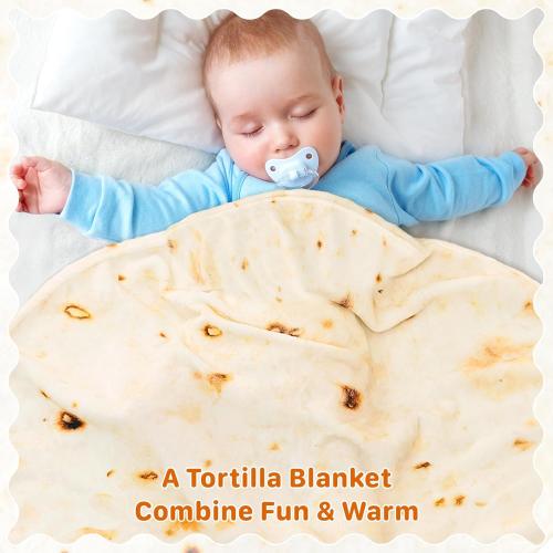 Burrito Baby Blanket, Tortilla Swaddle Blanket, Taco Blanket for Newborn Toddler, 285 GSM Soft Flannel Wearable Wrap Funny Gifts for Baby Shower & First Christmas Boy Girl 0-3 6 9 Months