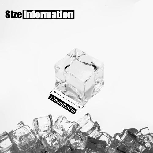 Fake Ice Cubes Acrylic, Clear, 17 mm, 100 PCS