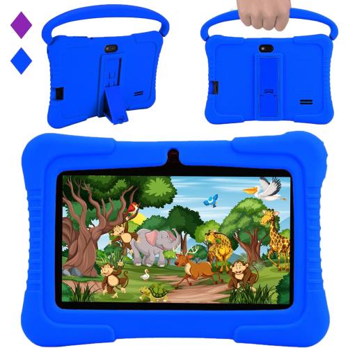 Veidoo Kids 7 Android Tablet PC, 2GB RAM, 32GB ROM, Safety Eye Protection, WiFi, Dual Camera, Games, Parental Control APP, Silicone Case (Dark Blue)