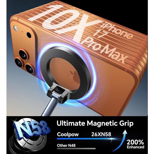 Coolpow【Newest Vacuum Magnetic Phone Holder for Car Phone Holder Mount【Movable Vacuum Suction】Magsafe Car Mount Cell Phone Holders for Your Car Accessories carmount 2.0 for iPhone 17 Pro Max 16 15 14