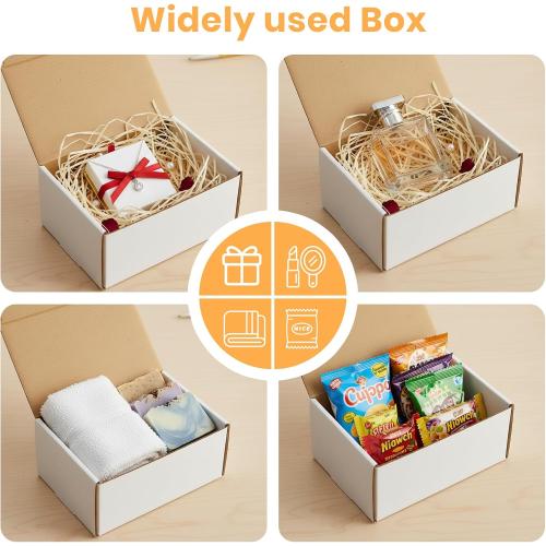 6x4x3 Inch Small Transport Box, Small Cardboard Box (12Pcs White)