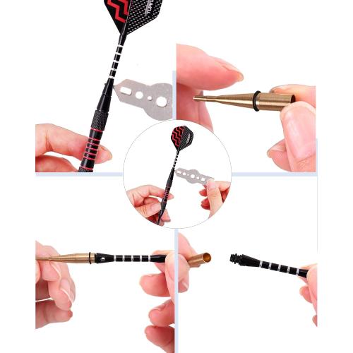 Multicolor 9pc Turnart Darts Plastic Tip - Professional Soft Tip Darts Set for Electronic Dartboard 9 Pcs 18 Grams with 50 Extra Tips 9 Shafts 27 Flights Tool Kit Flight Protectors and Gift Darts Case