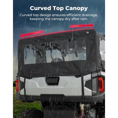 KEMIMOTO UTV Soft Cargo Camper Bed Cover Rack Compatible with Polaris General 1000 /XP 1000/4 1000 /XP 4 1000 2016-2026 Rear Camper Top Canvas Cover Accessories