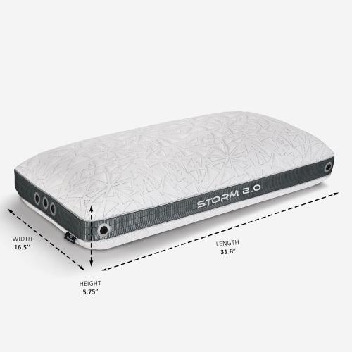 Bedgear Storm Performance Pillow 2.0 – Cooling Bed Pillow for Hot Sleepers, Medium Firm Support for All Sleep Positions – Dual-Sided Comfort, Breathable Air-X Mesh, Washable Ver-Tex Cover, 20” x 36”