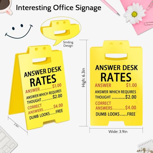 Employee Appreciation Gifts Funny Office Cubicle Decor Answer Desk Rates Desk Sign Team Office Gag Gifts for Coworker Teammate Employee Boss Manager