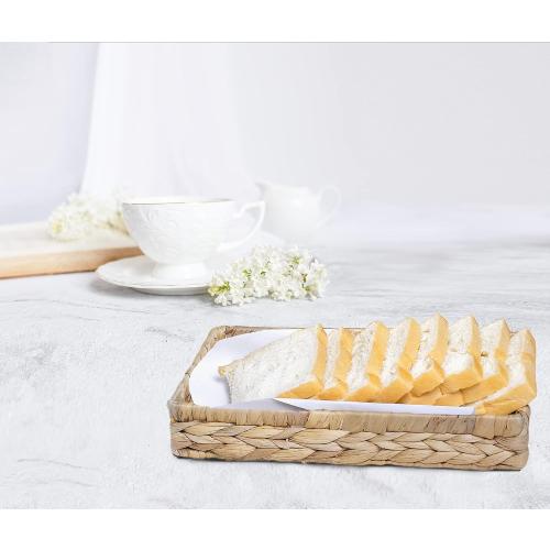 Rustic Woven Seagrass Guest Towel Tray Holder for spa, Farmhouse Water Hyacinth Guest Towel Napkin Holder for Desk