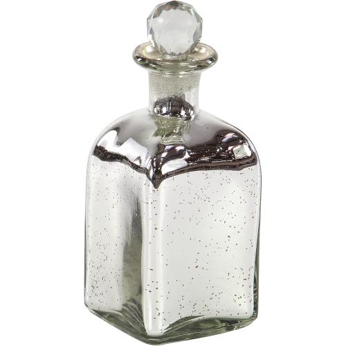 Deco 79 Glass Abstract Decorative Jars, Set of 3 9, 10, 11H, Silver