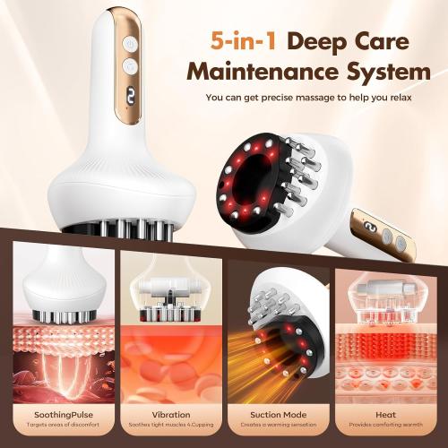 Lymphatic Drainage Massager & Anti Cellulite Massage Tool,New Smart Cupping Massager,Helps Reduce Stretch Marks & Cellulite,for Belly, Arms & Legs,Body Sculpting Machine with Heat & Vibration