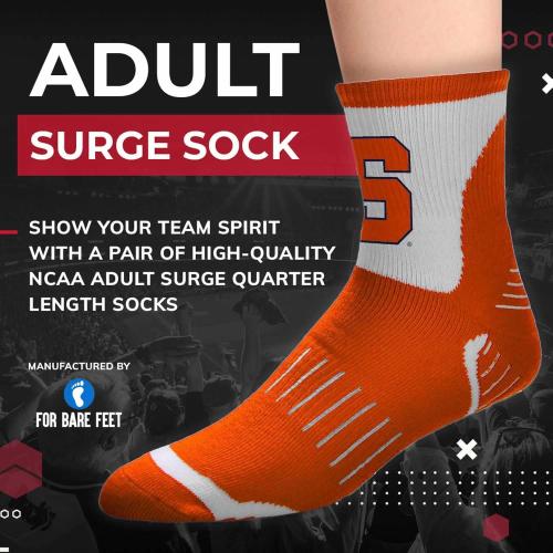 For Bare Feet Adult NCAA Surge Quarter Length Crew Socks - All Weather Performance - Men & Women - Enhance Your Team Footwear