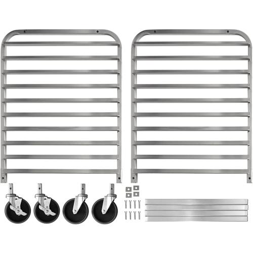 10-Tier Sheet Pan Rack, NSF Bun Pan Rack, Aluminum Bakery Rack, Home Commercial Kitchen Bakery Cooling, 4 Wheels