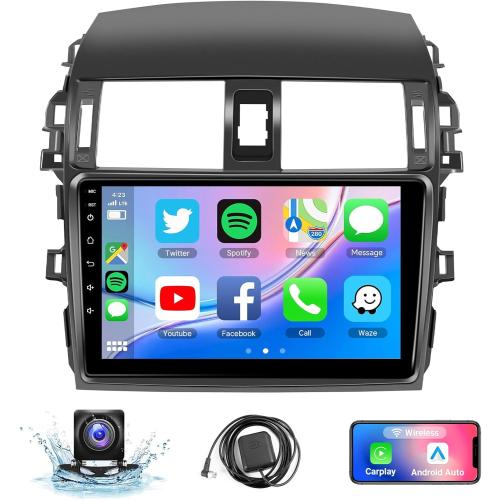 Android Car Stereo for Toyota Corolla 2009 2010 2011 2012 2013 Wireless Carplay Android Auto, 2 32G 9 inch Touch Screen Radio Bluetooth Car Audio Receivers in Dash GPS WiFi Mirrorlink SWC