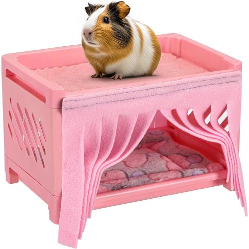 2 Pack..Grddaef Guinea Pig Bed, Small Animal Bunk Bed Guinea Pig Hideout Sleeping Bed for Chinchilla Hamster Rat