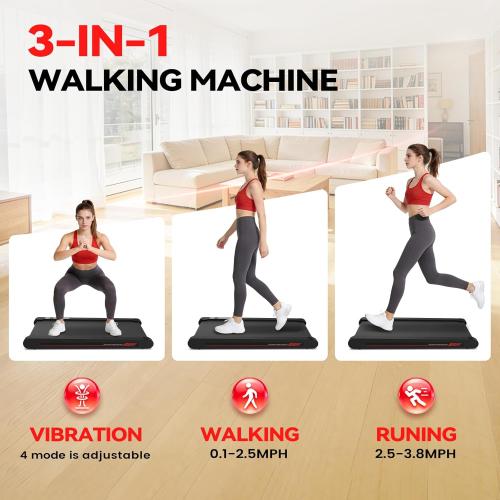 Freepi Walking Vibration Pad,3 in 1 Treadmill for Home,Portable Walking Treadmill Pad with Vibration Plate