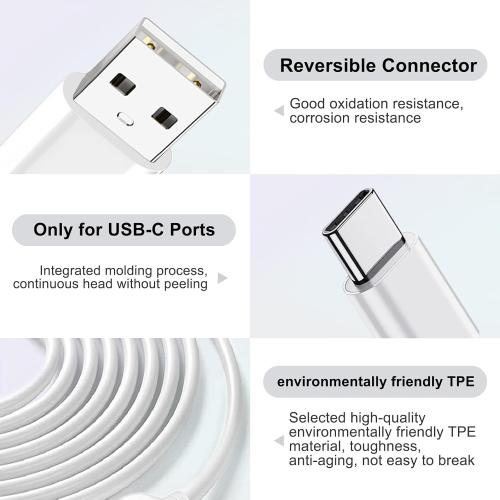 VR Headset Charger USB-C Charging Cord Compatible with Oculus Quest 2/Quest 2 Pro/Quest 1 Headset Charger Cord for Gaming PC