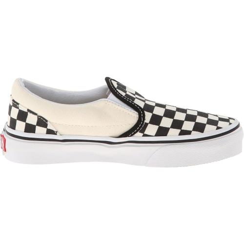 Vans Kids Unisex Classic Slip On, (Checkerboard) Black/White, (Size 6) Toddler