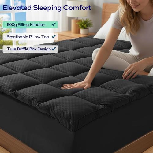 Twin memory foam mattress topper Black