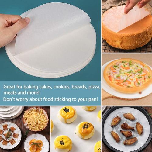 Baking Parchment Circles, Set of 100, 9 Inch Non Stick Round Parchment Paper for Springform Cake Tin, Toaster Oven, Microwave and so on