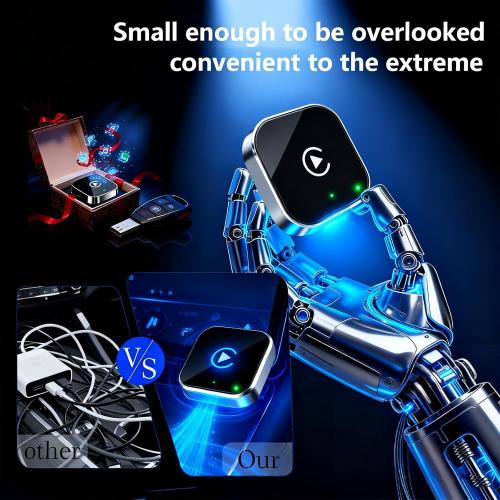 2026 Upgraded Wireless CarPlay Adapter - Fast Auto-Connect, Stable Connection, Mini Size Plug & Play Adapter for iPhone & Android Auto Compatible Cars