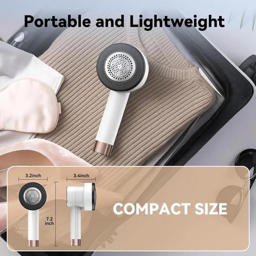 Rechargeable Fabric Shaver for Clothes: 6-Leaf Blades & 3 Speeds to Remove Pilling, Fuzz & Lint Balls - with LED Display, Portable Electric Lint Remover for Sweater, Couch, Blanket, Furniture