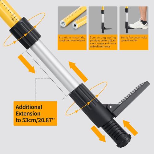 Firecore 12 Ft./3.7M Professional Laser Level Pole with Tripod and 1/4-Inch by 20-Inch Laser Mount for Rotary and Line Lasers, Adjustable Telescoping Laser Pole with 5/8-11 Threaded Adapter-FLP370C