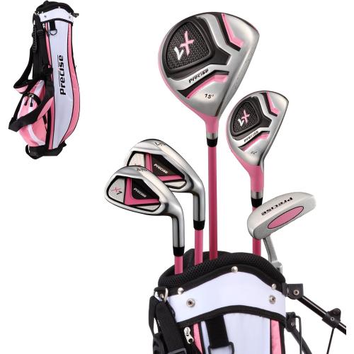X7 Kids Golf Clubs Set – Boys’ & Girls’ Junior Golf Set with Lightweight Graphite Shafts, Hybrid, Putter & Stand Bag