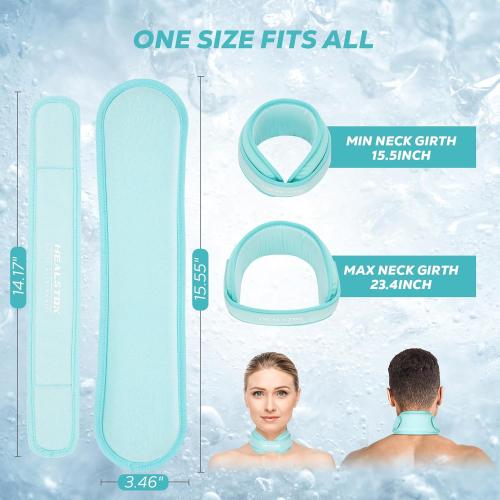 Neck Ice Pack Wrap,Cervical Ice Pack,Cold Compress Ice Packs for Injuries Reusable Cold & Hot Therapy Adjustable Flexible Gel Migraine Ice Head Wrap for Neck Pressure (Iceblue)