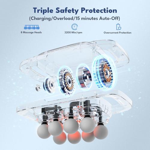 VTT 8-Head Massage Gun, Deep Tissue Back Massager, Electric Handheld Massager for Back, Shoulders, Legs, Muscle Pain Relief, Ideal Gifts for Women, Men, Mom, and Dad