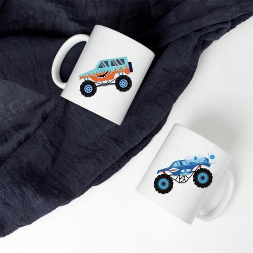 24 Sheets DIY Make a Face Monster Truck Stickers for Teens, Make Your Own Mixed & Matched with 8 Designed Characters(3 of Each) Sticker for Birthday Party Supplies Favors Class Reward (Monster Truck)
