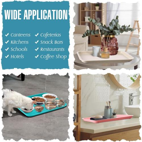 Sintuff 10 Pcs Plastic Art Trays Colorful Fast Food Lunch Trays Bulk Activity Crafts Sensory Serving Organizer for Home, School, Kids, DIY Projects, Painting, Beads