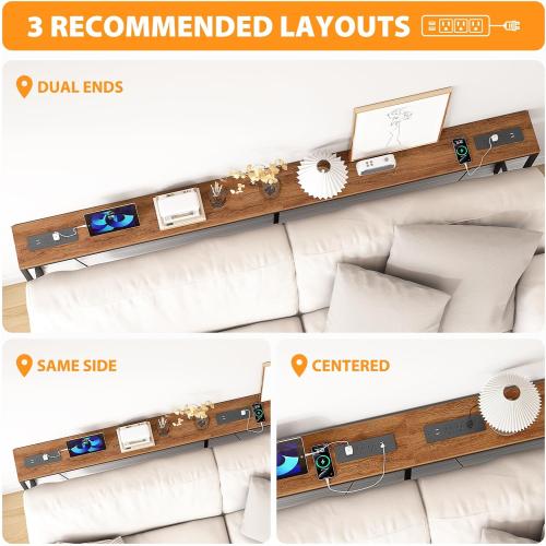 Bathola Narrow Sofa Table with 2 Power Outlets, 79” Thin Console Tables Narrow Long, Behind Couch Table Skinny, Wood Console Tables for Entryway, Living Room, Hallway, Foyer, Rustic Brown