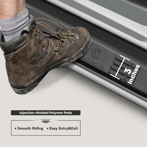 YHTAUTO 3 Inch Running Boards Side Steps Compatible with Nissan Rogue 2014-2020, Rogue Select 2015, Rogue Sport 2017-2020, SUV, Round Stainless Steel Polished Chrome, Cab Side Step Rails