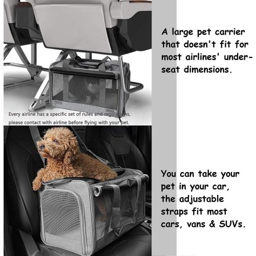 GAPZER Pet Carrier for Large Cats, Soft-Sided Cat Carrier for Medium Big Cats and Puppy up to 20lbs, Washable Dog Carrier Privacy Protection for Home Outdoor Travel