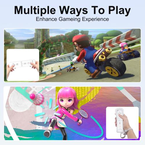 MOLICUI Wii Remote Controller,Wii Controller 2 Pack With Wrist Strap and Silicone Case,White