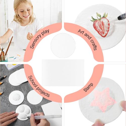 20 Pcs Foam Texture Paper 3D Drawing Canvas Sponge Paper Puffy Texture Blank Painting Papers with 1 Pcs Watercolor Brush Pen for Acrylics Painting Arts DIY Crafts(Circle2.6''x2.6'', Square4.3''x2.8'')