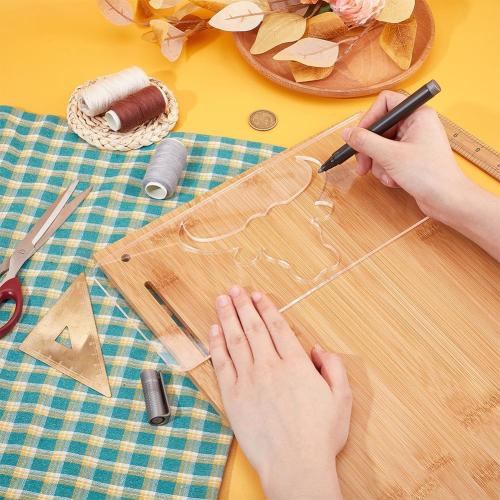 BENECREAT Cattle Clear Acrylic Router Inlay Template, Woodworking Craft Template with Film for Creating Unique Inlays in Signs, Charcuterie Boards, 11.8x5inch
