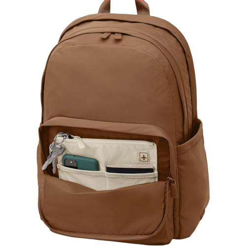 Away Large Featherlight Backpack - Lightweight Travel Backpack with Laptop Compartment, Two Water Bottle Pockets, Interior and Exterior Pockets - Fits Up to 16-Inch Laptops - Amaro Brown