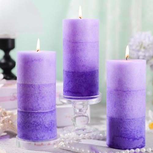 Lilac Scented Pillar Candles,2.8x6 Inch,70 Hour,3 Pack