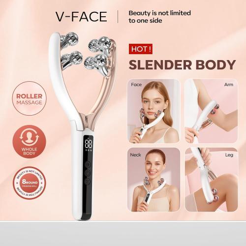 Doge&Vollar Face and Neck Massager | Jaw Massager with Face Roller | Facial Sculpting Tool for Tmj Massager | Vibration & Relaxation Gift for Home & Travel Use