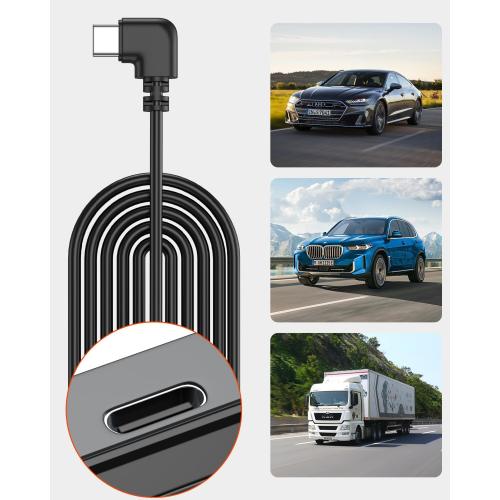 Dash Cam Hardwire Kit,USB-C Adapter Cable for Full-Size Type C Interface Dash Camera,USB C Power Port,24H Parking Monitoring with Low Voltage Protection