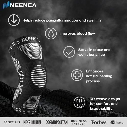 NEENCA Professional Knee Brace, Compression Knee Support with Patella Gel Pad & Side Stabilizers, Medical Knee Sleeve for Pain Relief, ACL,PCL, Meniscus, Injury Recovery, Arthritis, Sports, Workout...