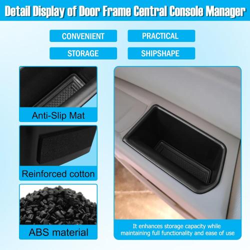 EDBETOS Atlas Door Side Storage Box Handle Container Compatible with 2018-2023 VW Atlas/Atlas Cross Sport Accessories, ABS Inner Door Handle Organizer Phone Pocket Insert Tray Glove Pallet, 4PCS Set