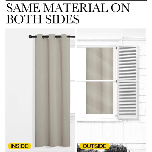NICETOWN Natural Room Darkening Curtains 78 Long for Boho Farmhouse Home Decoration, Window Treatment Total Privacy Drape Panels for Bedroom Living Room Guest Room (55 Wide, Set of 2)