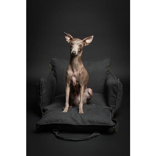 Noah & Paw Dog Car Seat Carrier, Small Dog Car Seat for Small Medium Pets with Harness Clip, 4X Safety Feature, Booster Travel Bed, Waterproof Washable, Orthopedic Foam Filling, Canvas Collection