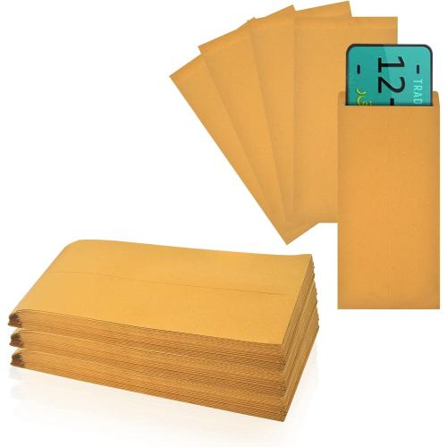 50 Pieces 13 * 6.5 Inches License Plate Envelopes Blank Self Seal Brown Kraft Envelopes Basics Catalog Mailing Envelopes for License Plate Invitation Cards Pictures Photos Documents (50)